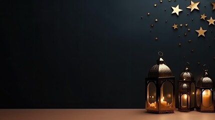 Ramadan holiday background. Illustration AI Generative.