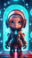 Futuristic design of Baby character illustration. Colorful modern style art. Generative AI