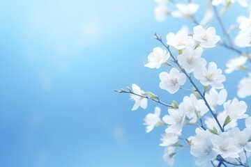 Soft blue spring floral background .
