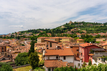 Fototapeta na wymiar View of the old town of Verona in Italy.