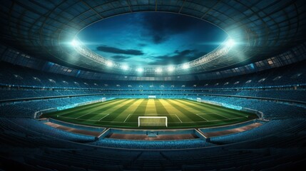 Fototapeta na wymiar Soccer stadium. Illustration AI Generative.