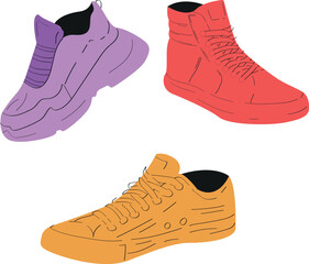Colorful illustration shoes