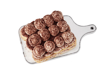 Tiramisu isolated on white background