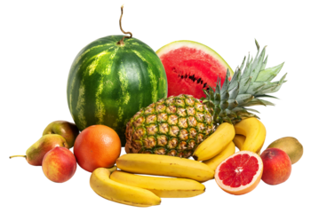 PNG. Ripe tropical fruits on a white background. isolate