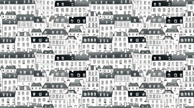 les toits de Paris, papier peint seamless