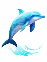 A Vector Art Illustration of a Geometric Dolphin with Bold Sharp Angles | Generative AI