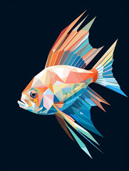 A Vector Art Illustration of a Geometric Fish with Bold Sharp Angles | Generative AI