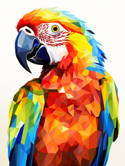 A Vector Art Illustration of a Geometric Parrot with Bold Sharp Angles | Generative AI