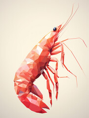 A Vector Art Illustration of a Geometric Shrimp with Bold Sharp Angles | Generative AI