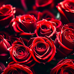 Closeup of delicate magnificent red roses. Stock image.