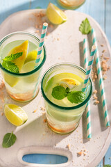 Fresh lemonade as a chilled summer drink.