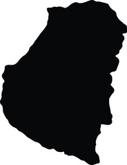 Silhouette map of Entre Ríos Argentina with transparent background.