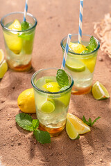 Tasty lemonade as a chilled summer drink.