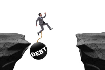 Debt and loan concept with businessman