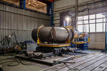 Large CNC tube bender in pipe factory