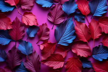 Obraz na płótnie Canvas Purple & blue & red leaves background
