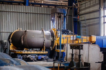 Large CNC tube bender in pipe factory