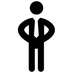 A solid icon of a man editable design 

