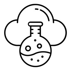 Cloud Research Line Icon