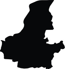 Silhouette map of Faryab Afghanistan with transparent background.
