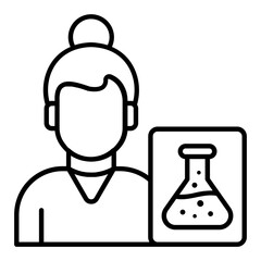 Researcher Female Line Icon