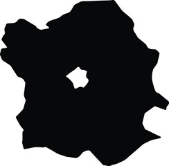 Silhouette map of Fejér Hungary with transparent background.