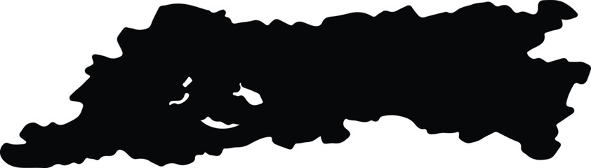 Silhouette map of Flemish Brabant Belgium with transparent background.