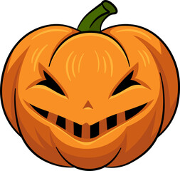 Pumkin Halloween cartoon with outline