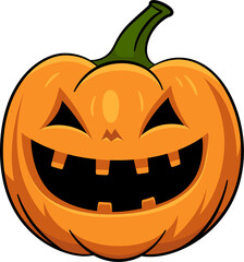 Pumkin Halloween cartoon with outline
