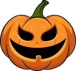 Pumkin Halloween cartoon with outline