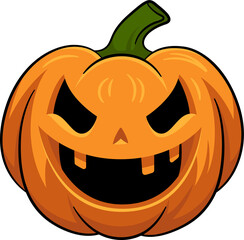 Pumkin Halloween cartoon with outline