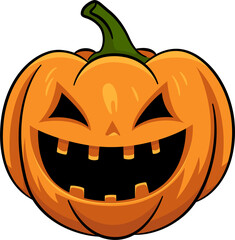 Pumkin Halloween cartoon with outline