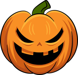 Pumkin Halloween cartoon with outline