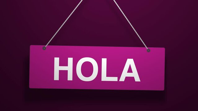 Hola Hanging Sign 3D Animation