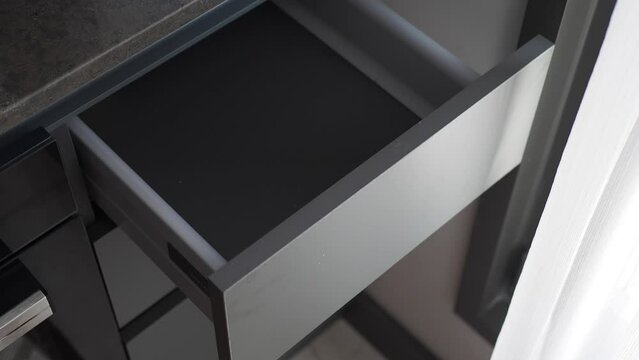 top view of a opened empty drawer 