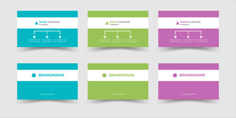 Double-sided creative business card template .Creative layout, corporate identity with photo place holder.