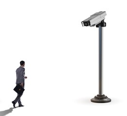 Cameras wathing man in spying concept