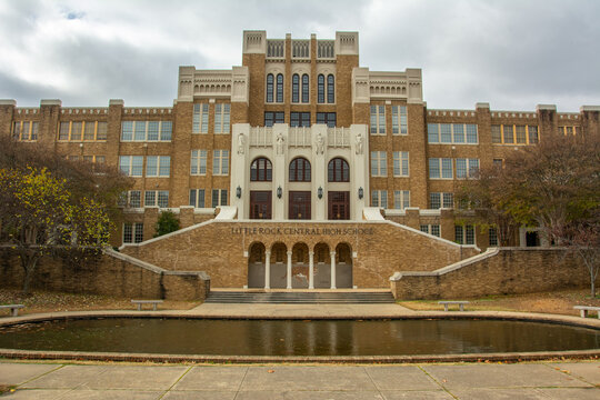 Little Rock, USA – November 27, 2022 - Exterior view of the Little Rock Central High School in Little Rock, Pulaski County, Arkansas