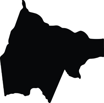 Silhouette map of Gash Barka Eritrea with transparent background.