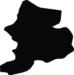 Silhouette map of Glarus Switzerland with transparent background.