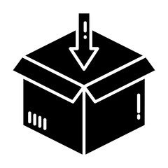 Opened Box Glyph Icon
