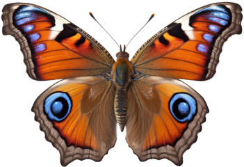 PNG peacock butterfly isolated on transparent background. Digital illustration