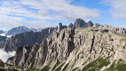 Drone photo Tre Cime Natural Park, Parco Naturale Tre Cime Dolomites Italy europe