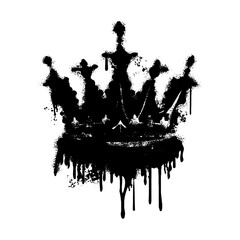 Crown sprayed in graffiti style. Vector illustration. - obrazy, fototapety, plakaty