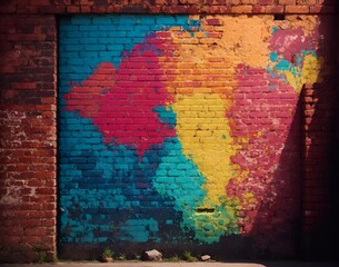 colorful graffiti wall, AI generated