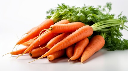 Carrot on the white background. Created with Generative AI technology.