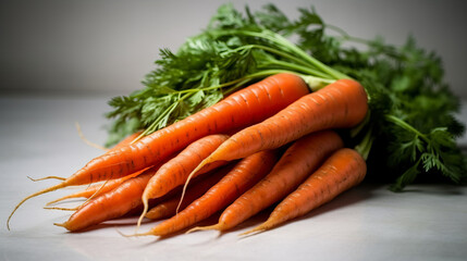 Carrot on the white background. Created with Generative AI technology.