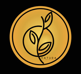 Luxury golden premium nature logo