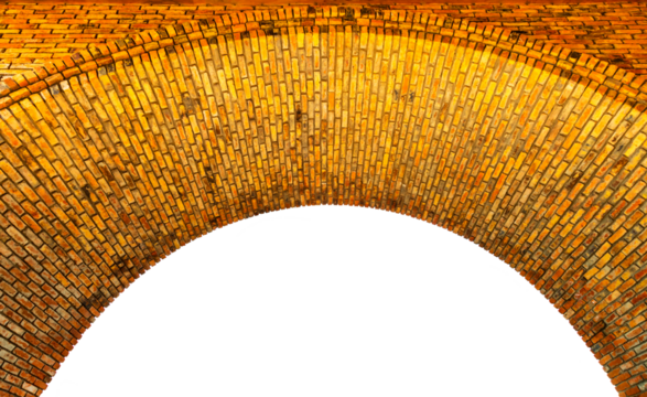 Masonry arch with bricks.