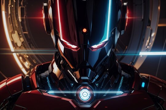 Angry AI artificial intelligence robot 